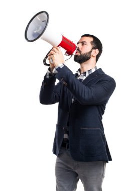 Megafon tarafından bağıran adam