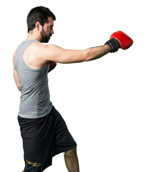 Sportman with boxing gloves — Stock Photo, Image