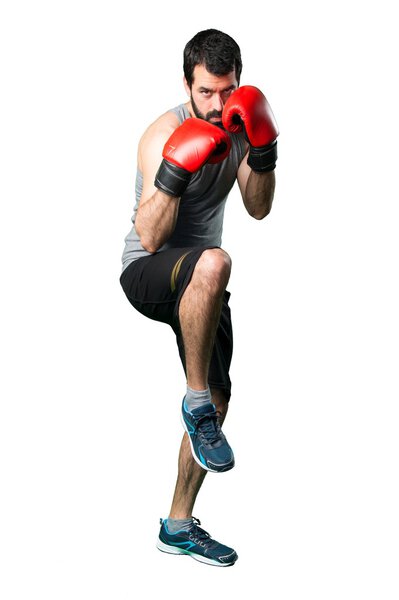 Sportman with boxing gloves