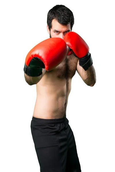 Sportman with boxing gloves — Stock Photo, Image