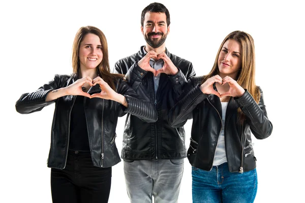 Friends making a heart with their hands — Stock Photo, Image