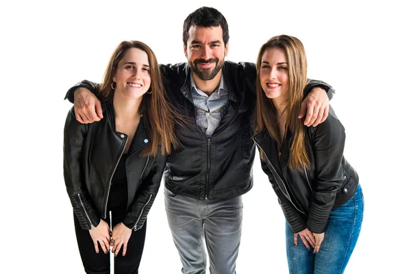 Siyah deri ile üç arkadaş