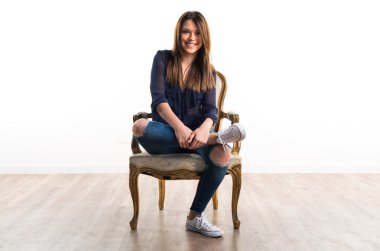 Pretty girl posing in studio