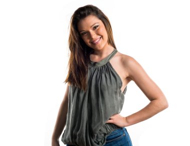 Pretty girl posing in studio