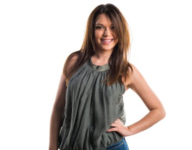 Pretty girl posing in studio