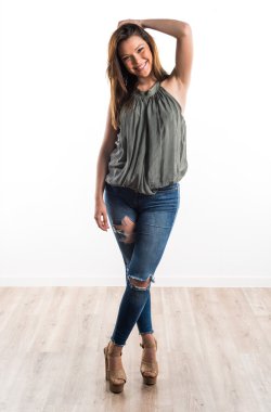 Pretty girl posing in studio