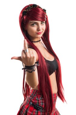 İzole beyaz kağıt üzerine genç kız