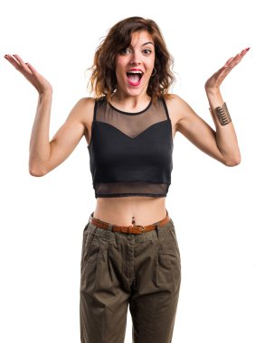 İzole arka plan üzerinde güzel kız