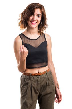 İzole arka plan üzerinde güzel kız