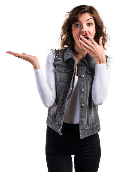 Woman doing surprise gesture — Stock Photo, Image