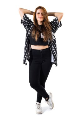 İzole arka plan üzerinde dans kadın