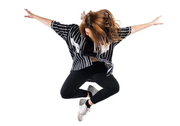 Mujer bailando sobre fondo aislado —  Fotos de Stock