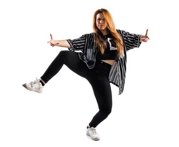 Woman dancing over isolated background — Stock Photo, Image