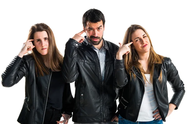 Friends making crazy gesture — Stock Photo, Image