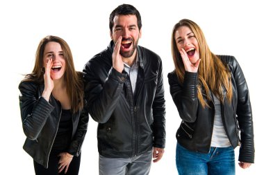 İzole arka plan üzerinde arkadaşlar