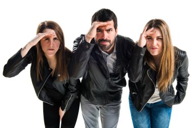 İzole arka plan üzerinde arkadaşlar