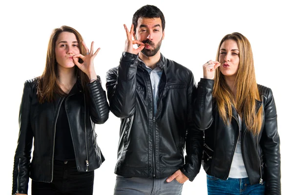 Friends making silence gesture — Stock Photo, Image