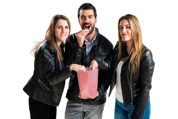 İzole arka plan üzerinde arkadaşlar