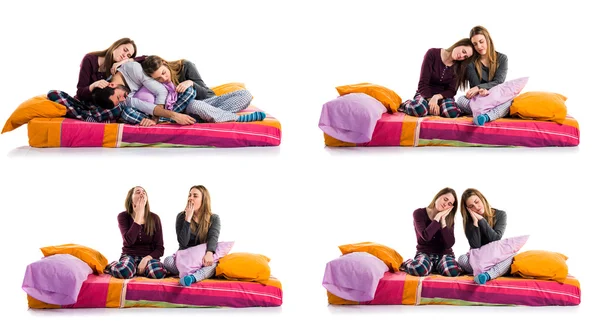 Kız Yatak düşünme üzerine