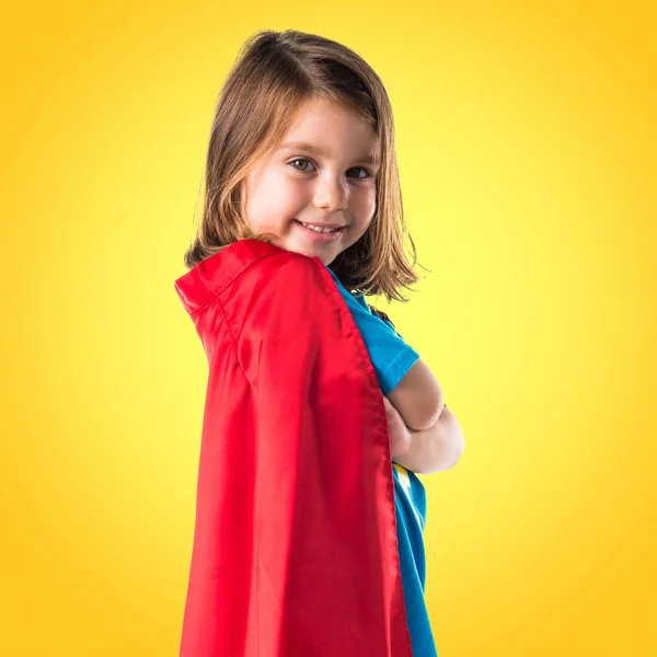 女孩穿得像超级英雄 — 图库照片