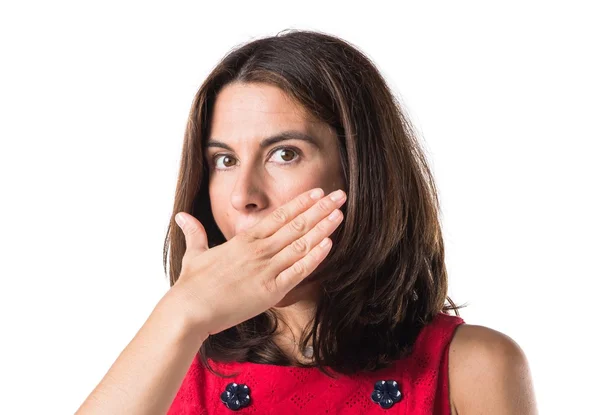 Mujer bonita sobre fondo aislado — Foto de Stock