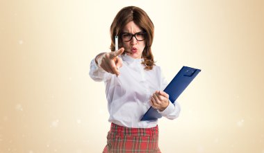 Öğrenci kız okul notları holding