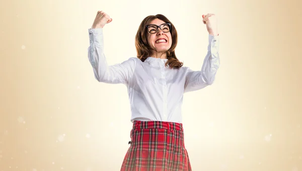 Lycklig tonåring student Tjej — Stockfoto