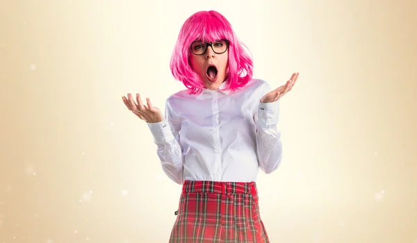 Estudiante chica haciendo gesto sorpresa —  Fotos de Stock