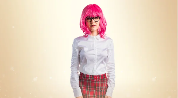 Ragazza con i capelli rosa — Foto Stock