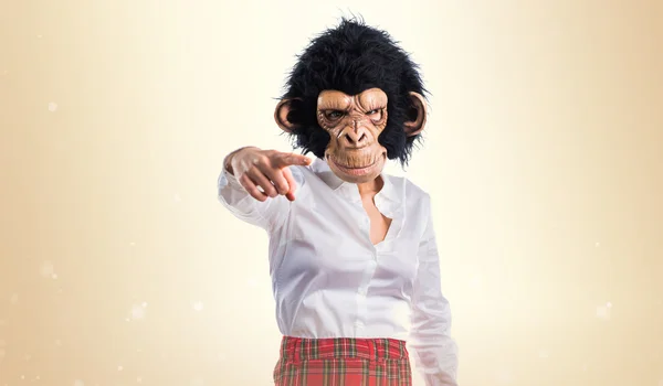 Girl with monkey mask — Stock Photo, Image