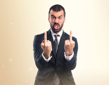 İşadamı boynuz jest yapma