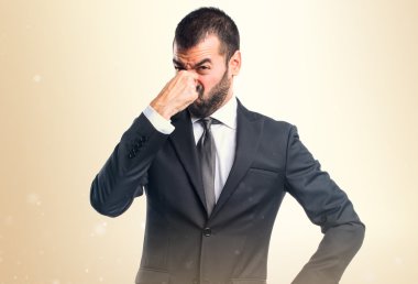 İşadamı kötü jest kokulu yapma