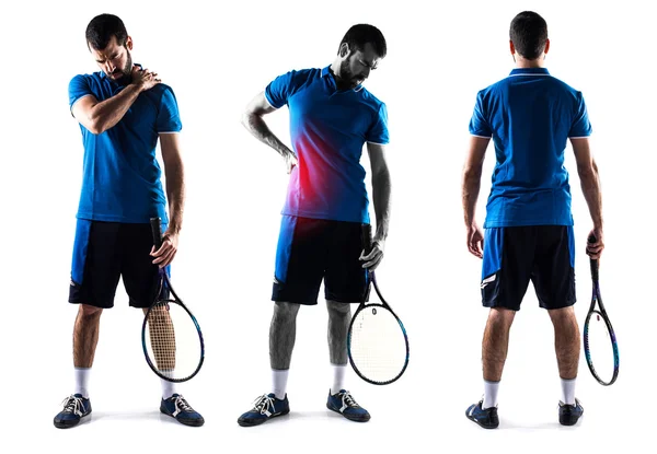 Тенісний гравець з болем у спині — стокове фото