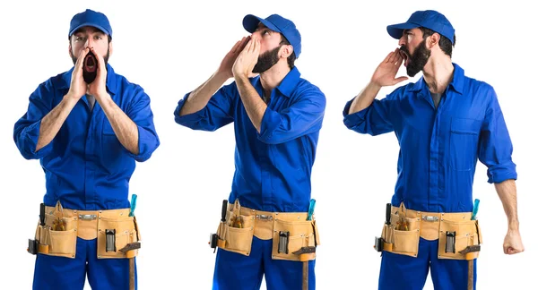 Hombre sobre fondo blanco aislado — Foto de Stock