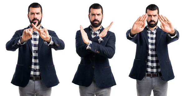 Bonito homem não fazendo nenhum gesto — Fotografia de Stock