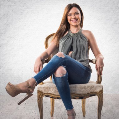 Pretty girl posing in studio