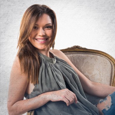 Pretty girl posing in studio