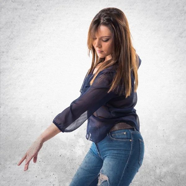 Young girl dancing over isolated background — Stock Photo, Image