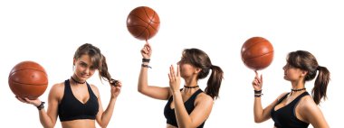 Basketbol oynayan genç kız