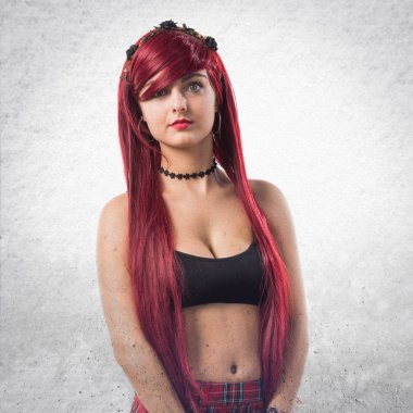 Genç Kızıl saçlı kız poz