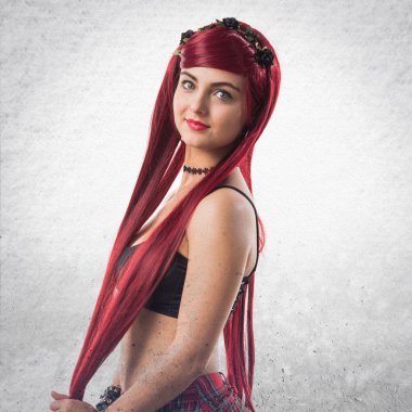 Genç Kızıl saçlı kız poz