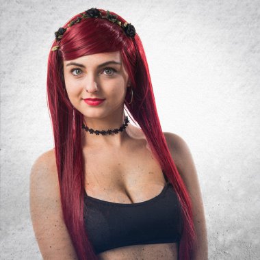 Genç Kızıl saçlı kız poz