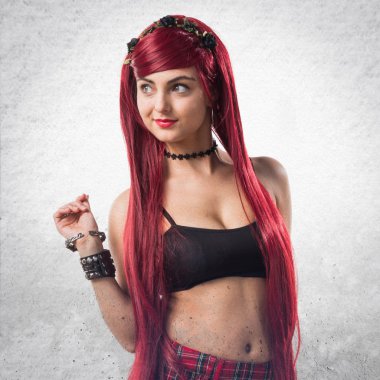 Genç Kızıl saçlı kız poz