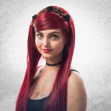 Genç Kızıl saçlı kız poz