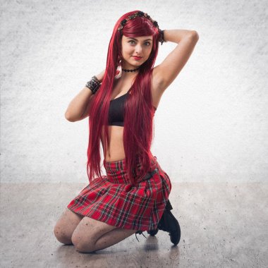 Genç Kızıl saçlı kız poz