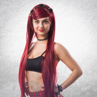 Genç Kızıl saçlı kız poz