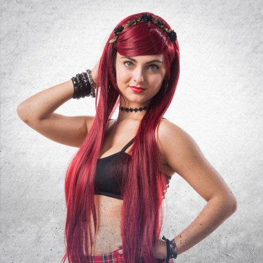 Genç Kızıl saçlı kız poz