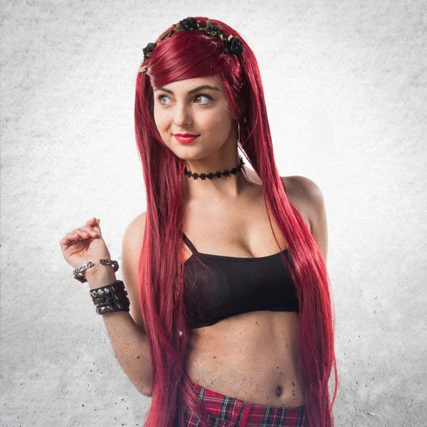 Genç Kızıl saçlı kız poz