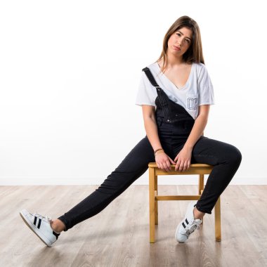 Pretty girl posing in studio