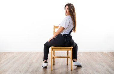 Pretty girl posing in studio